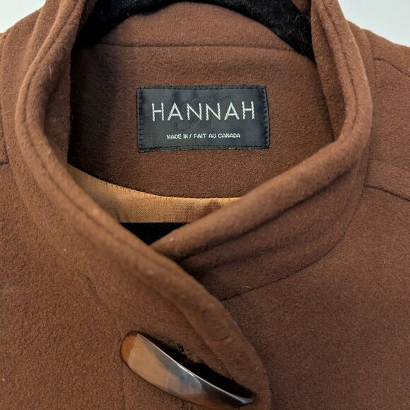 Hannah Ladies Vintage 100% Pure Virgin Wool & Cashmere Coat. Fur Cuffs. Size 12 - Picture 5 of 6